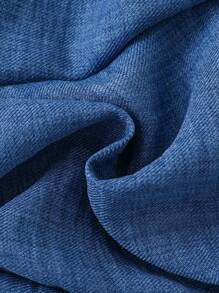Body di jeans effetto blu con balze e fiocchi decorativi per neonata, adatto per l'uso quotidiano e lo stile elegante da vacanza