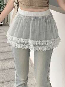 DAZY 女士夏季新款蕾丝边多层下摆衬裙吊带裙百搭内衣铅笔裙