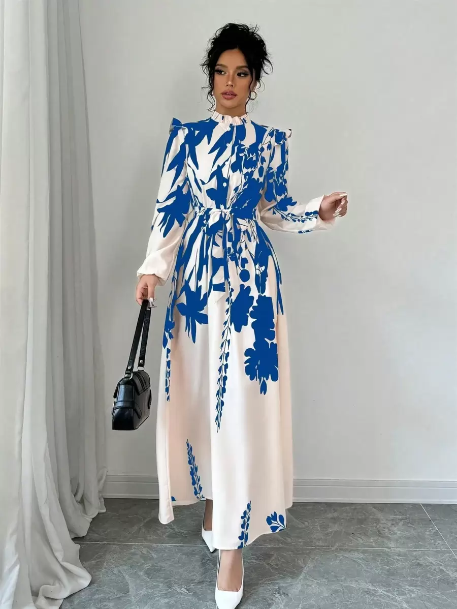 Vestiti Donna Lunghi Senza Maniche, Abito Donna Senza Maniche Stampa Floreale Farfalla Elegante Estivo Bohémien Etnico Vestito Taglia Grossa Lungo Da Spiaggia Dress - copertina