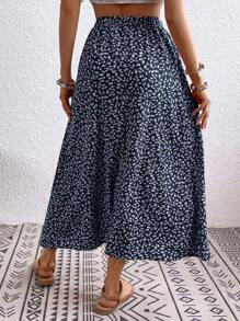 Breezaya Ditsy Floral Long Skirt, Casual Holiday Style