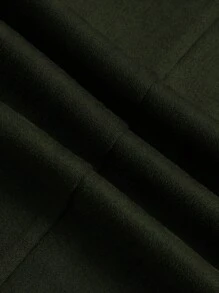 SHEIN Clasi Plus Size Women's Solid Color Double Breasted Long Sleeve Elegant Jacket - Army Green - View 7