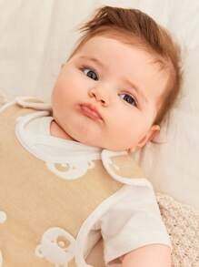 Cozy Pixies 1 pezzo Sacco a pelo per bambini in tessuto jacquard morbido e confortevole con stampa di orsetto, certificato Oeko-Tex, adatto per primavera/estate