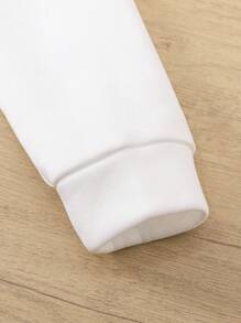 买一送一，4件/2套Tween Boy字母印花连帽羊毛运动衫和裤子2件套，适合秋季，加厚 - 彩色 - 查看 3