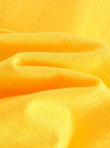 Cozy Pixies 男婴拼色柔软针织高领短袖上衣 - 芥末黃 - 查看 3