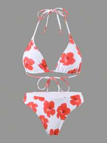 SHEIN Swim 3-częściowy zestaw strojów kąpielowych dla kobiet, wyszczuplający i seksowny bikini, odpowiedni do pływania, na basen, do spa i na wakacje