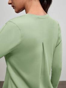 Powerista Women's Breathable Quick-Dry  Short Sleeve T-Shirt For Yoga, Pilates, Fitness, Running, Outdoor Activities,Women's Fall & Winter Outdoor T-Shirt - Mint Green - View 2