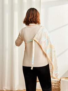 Cozy Pixies 1pc Vintage Floral Soft & Cozy Nursing Cover With Pocket, Breastfeeding Scarf For Outdoor Use