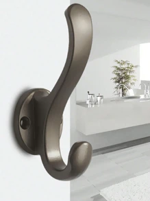 Minimalist Single Coat Hook, Simple Wall Mounted Hooks For Entryway, Closet, Bedroom, Bathroom, Gold Color Clothes Hanger Hook Home Room Decor Organization And Storage - Dark Grey - View 2