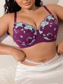 Plus Size Women Seamless Wire-Free Lingerie Bra, Single Pack - Multicolor - View 4