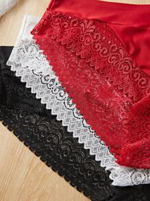 Ensemble 3 pièces de culottes en dentelle pour femme, minimaliste et à la mode, idéal pour l'été - Multicolore - Voir 5