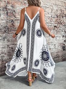 Breezaya Plus Size V-Neck Sleeveless Floral Print Dress