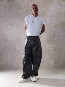 SUMWON Top corto de diseñador con estampado de texto poético en la espalda, moda urbana de verano, estilo deportivo casual de algodón sin mangas, camiseta gráfica de músculo
