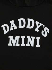 SHEIN Playful Pals 男女宝宝通用款，适合新生儿至1岁“爸爸的小宝贝”可爱杏色无袖连帽上衣和短裤套装，适合宝宝夏季各种场合穿着。夏季服装，男宝宝夏季服装，男宝宝套装，夏季套装 - 黑色 - 查看 6