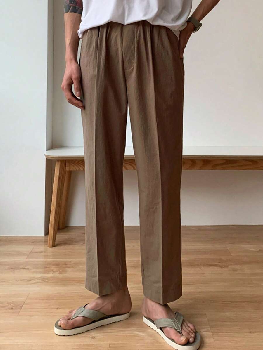 DAZY Men's Business Casual Pants, Spring/Summer - Brown - View 1