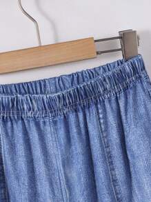 2 pièces/Set mode de rue décontractée pour jeune fille. Ensemble mignon avec veste à imprimé papillon et colorblock et pantalon évasé à effet denim