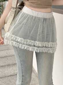 DAZY 女士夏季新款蕾丝边多层下摆衬裙吊带裙百搭内衣铅笔裙