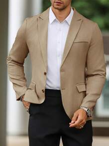 Calvornis 男士长袖翻领商务休闲西装外套