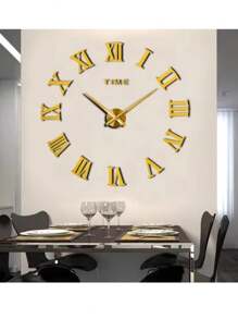 SHEIN 1pc Acrylic 3d Diy Clock Wall Art For Living Room, Bedroom, Study Room (Battery Not Included) School Decor School Surprise Dormitory Decor Back To School