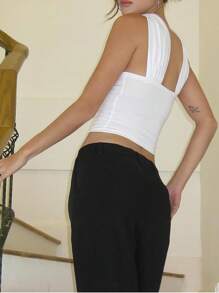 INAWLY Women's Plain Color Minimalist Fashion Tank Top, Suitable For Summer