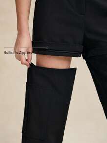 OutZeal Pantalón impermeable y resistente al desgarro de nailon para senderismo 3 en 1, con cintura ajustable, tiro alto, bolsillo con cremallera, longitud completa y bermudas