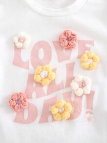 Cozy Pixies Set de 2 piezas para recién nacido niña: Top de punto de manga corta con cuello redondo y estampado de letras suave, y pantalones cortos de cintura elástica