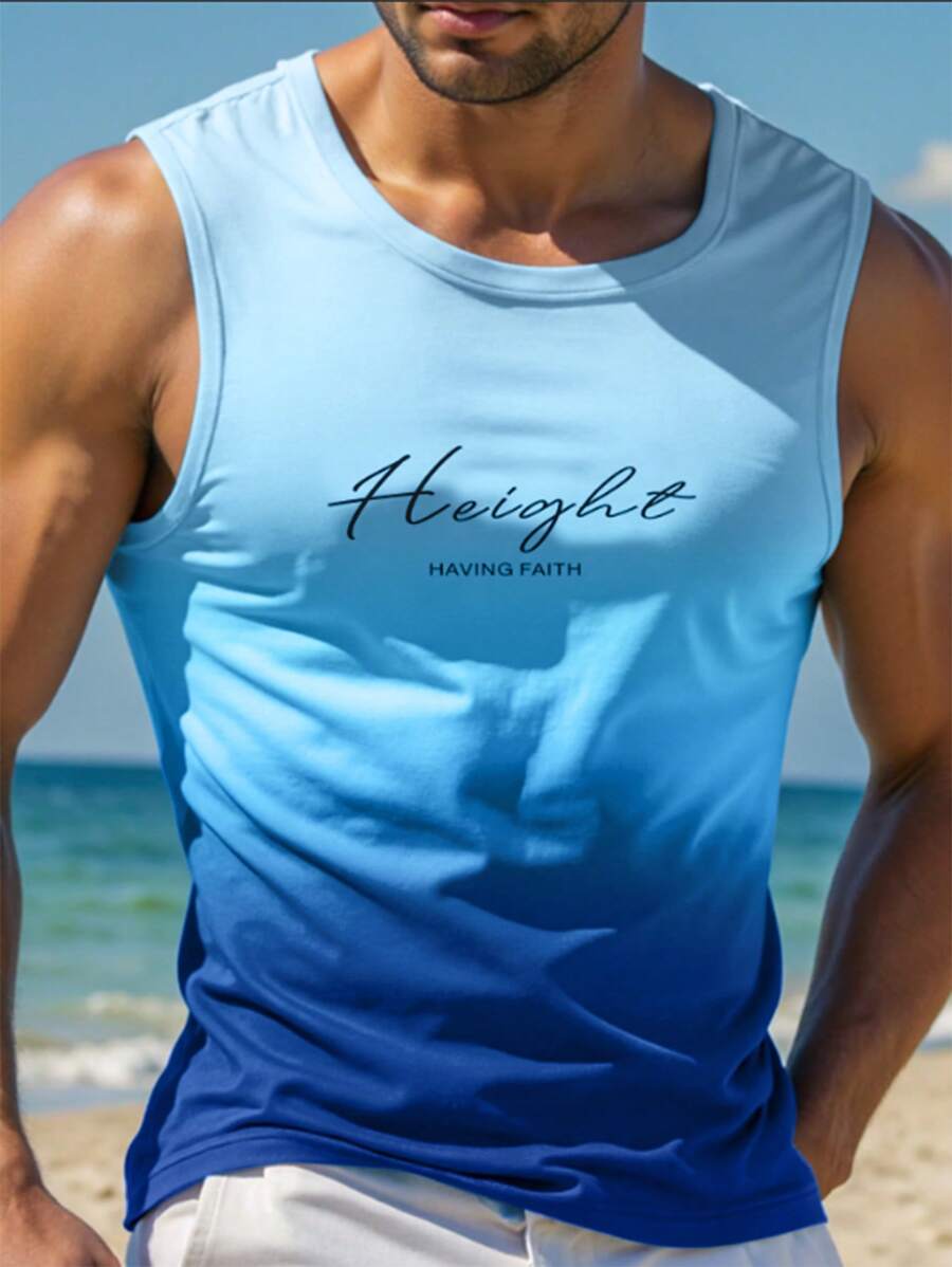 Manfinity Homme 男士字母印花圆领休闲背心