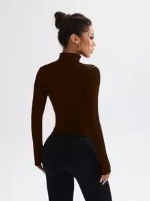 Easithlete Slim Fit Elastic Tight Workout Sports Running Zip-Up Long Sleeve Yoga Jacket