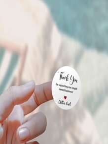 Personalized Thank You Stickers - Set Of 324 Custom Thank You For Your Order Stickers, Self Adhesive Flat Sheet 1.5 Inch Round Labels For Small Business Packaging - Multicolor - View 2