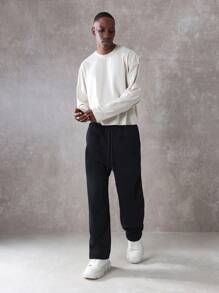 SUMWON 超大长袖圆领T恤 - 杏色 - 查看 5