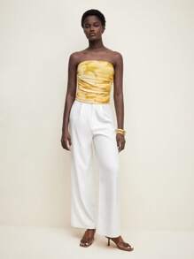 BizChic New Spring/Summer Women Elegant Daily Work/Date Tie Dye Ruffle Yellow Patterned Camisole Top - Yellow - View 4