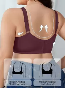 DesireSculpt Bra Lingerie Push-Up Tanpa Jahitan Nyaman Ukuran Plus dengan Penyangga Kawat, 1 buah, Mengangkat - Purple - View 2