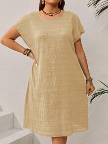 EMERY ROSE Vestido de manga corta verde para mujeres talla grande de principios de primavera