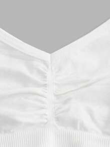 1pc Grey Non-Wired Wireless Brassiere - White - View 4