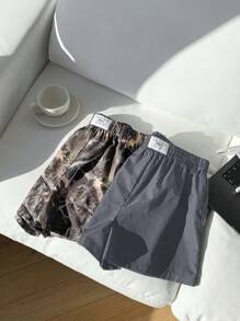 Comfortcana 2 件女士宽松字母印花休闲短裤，春夏 - 彩色 - 查看 7