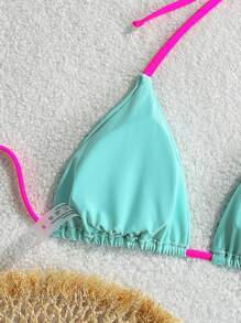 Swim Basics Minimalist & Fashionable Swimwear Bikini Top, Suitable For Summer Beach Beachwear - Mint Green - View 7