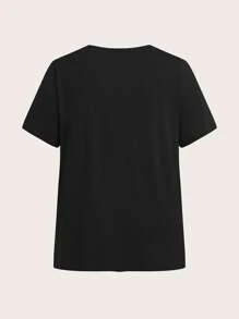Comfortcana Set de 4 piezas para talla grande: 2 camisetas de manga corta + 2 bermudas de unicolor - Verde militar - Ver 5