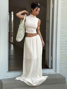SHEIN Unity Women Two-Piece Outfits. Perfect For Spring/Summer, Formal, Cocktail Events, Weddings. - Apricot - View 5