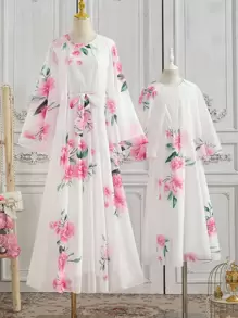 SHEIN Chiffon Dress, Casual & Fashionable For Everyday Wear - White - View 1