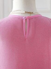 Young Girl A-Line Shiny Butterfly Decor Party Dress, Spring/Summer - Pink - View 7