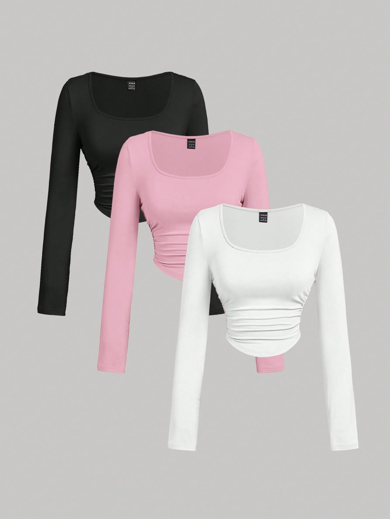 Solid ruched t-shirt