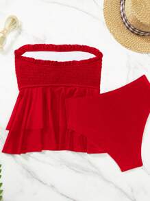 Swim Mod Women Beach Summer Outfits, Tank Top & Bikini Sets - Red - View 4