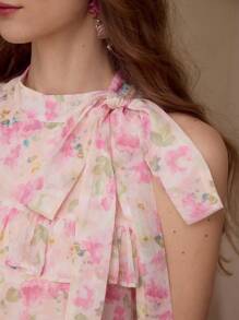 MOTF PREMIUM TIERED LAYER FLORAL PRINT DRESS - Baby Pink - View 2