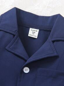 Young Girl 2pcs Set: Short Sleeve Shirt And Matching Color Frill Hem Shorts, Spring/Summer