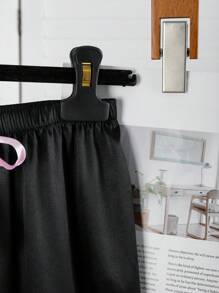 Set de 3 piezas de pijama de mujer elegante con contraste de colores de satín