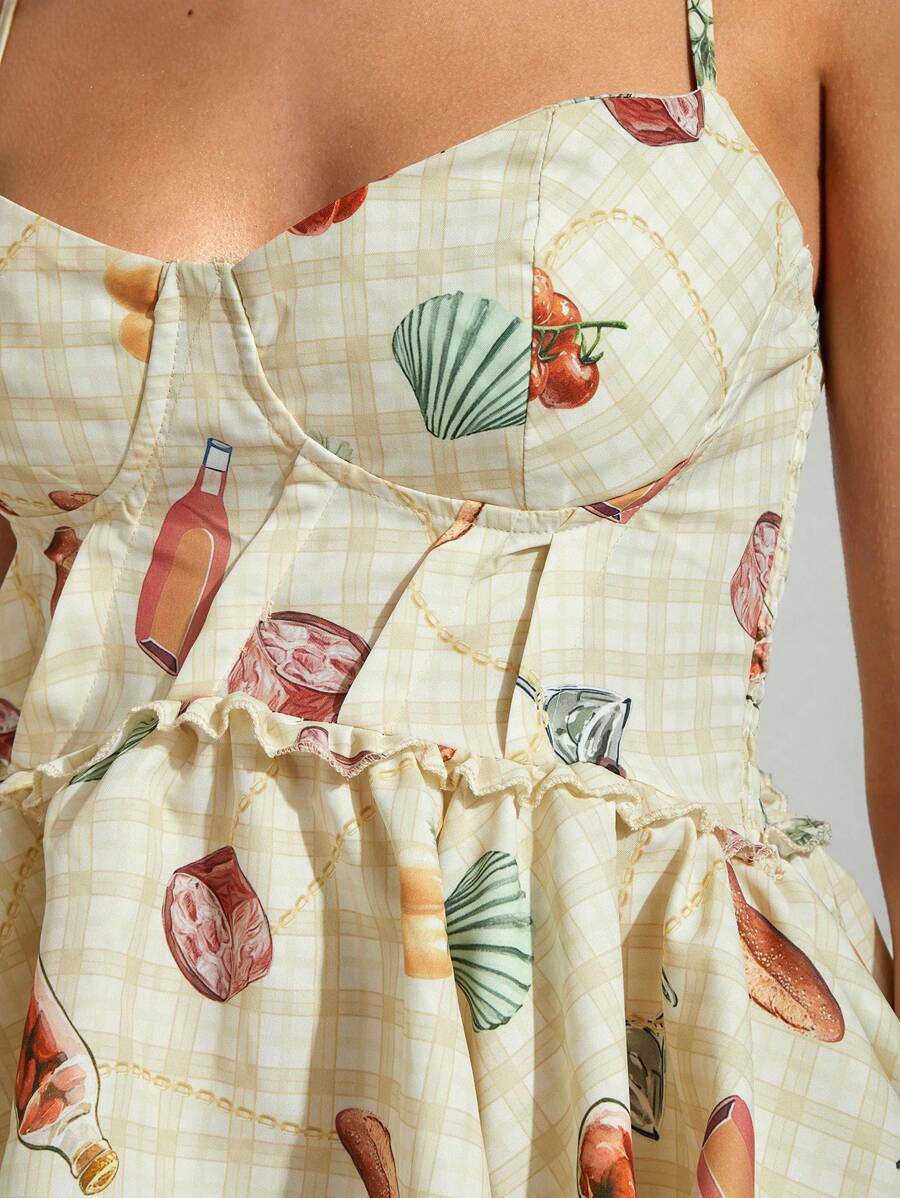 COSMINA 女士夏季休闲随机印花吊带背心 - 彩色 - 查看 1