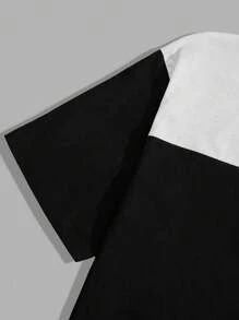 EURMUSE Men Cottonline Color Block Patched Regular T-Shirt Set - Black - View 4