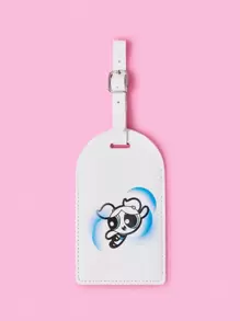THE POWERPUFF GIRLS X SHEIN Bubbles Powerpuff Girls Print White Luggage Tag