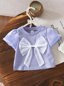 Baby Girls Korean Style Casual Cute Car Print Contrast Color Ruffle Short Sleeve Top And Shorts Set, Summer