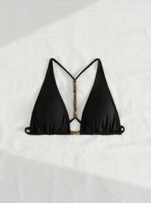 Swim Chiccia Áo bikini đi nghỉ cho nữ, vải chắp vá nhiều màu - màu đen - Xem 4