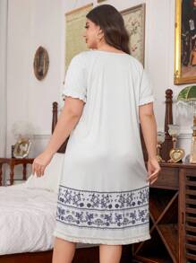 Camisón de estilo vintage bohemio talla grande - Multicolor - Ver 2